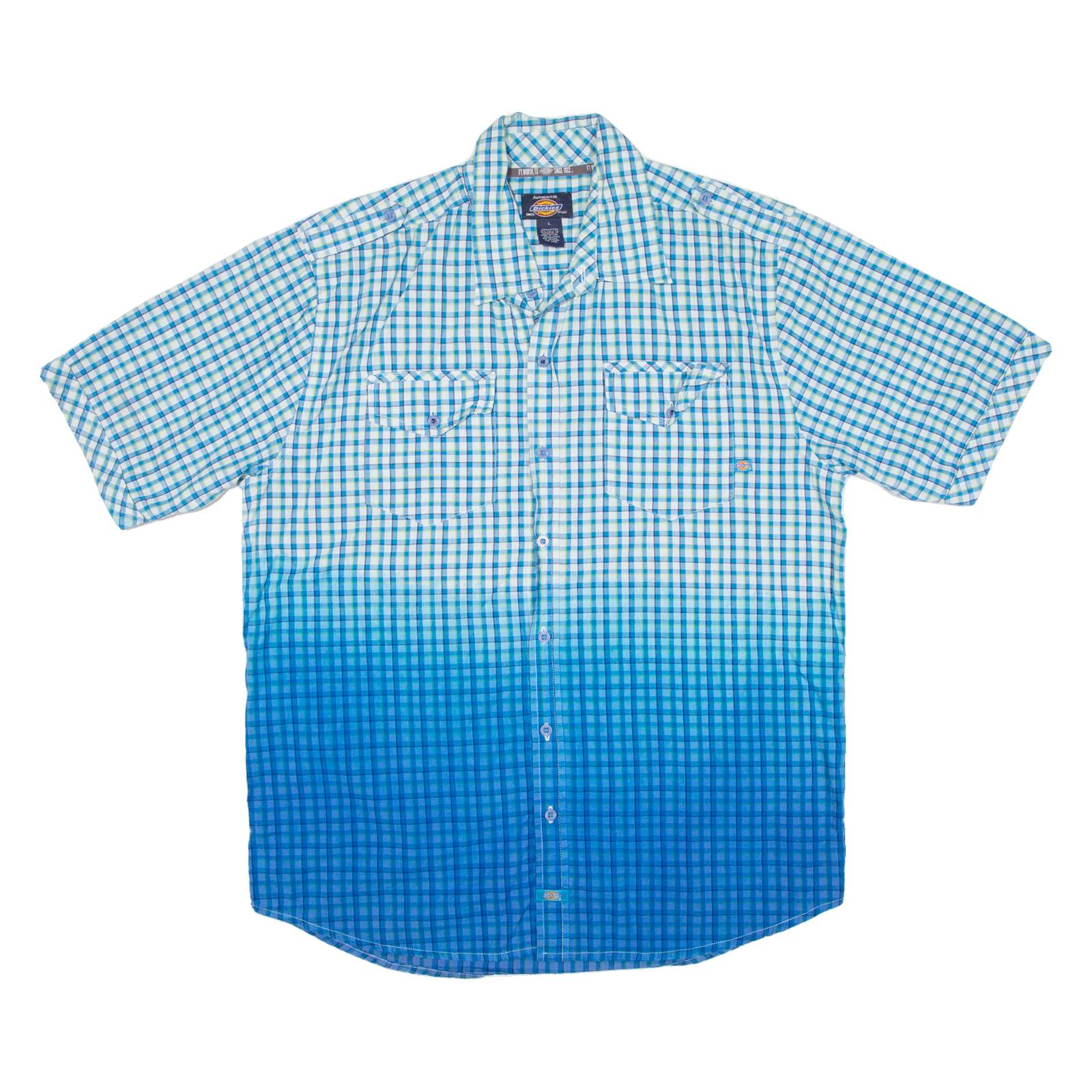 DICKIES Mens Shirt Blue Check L