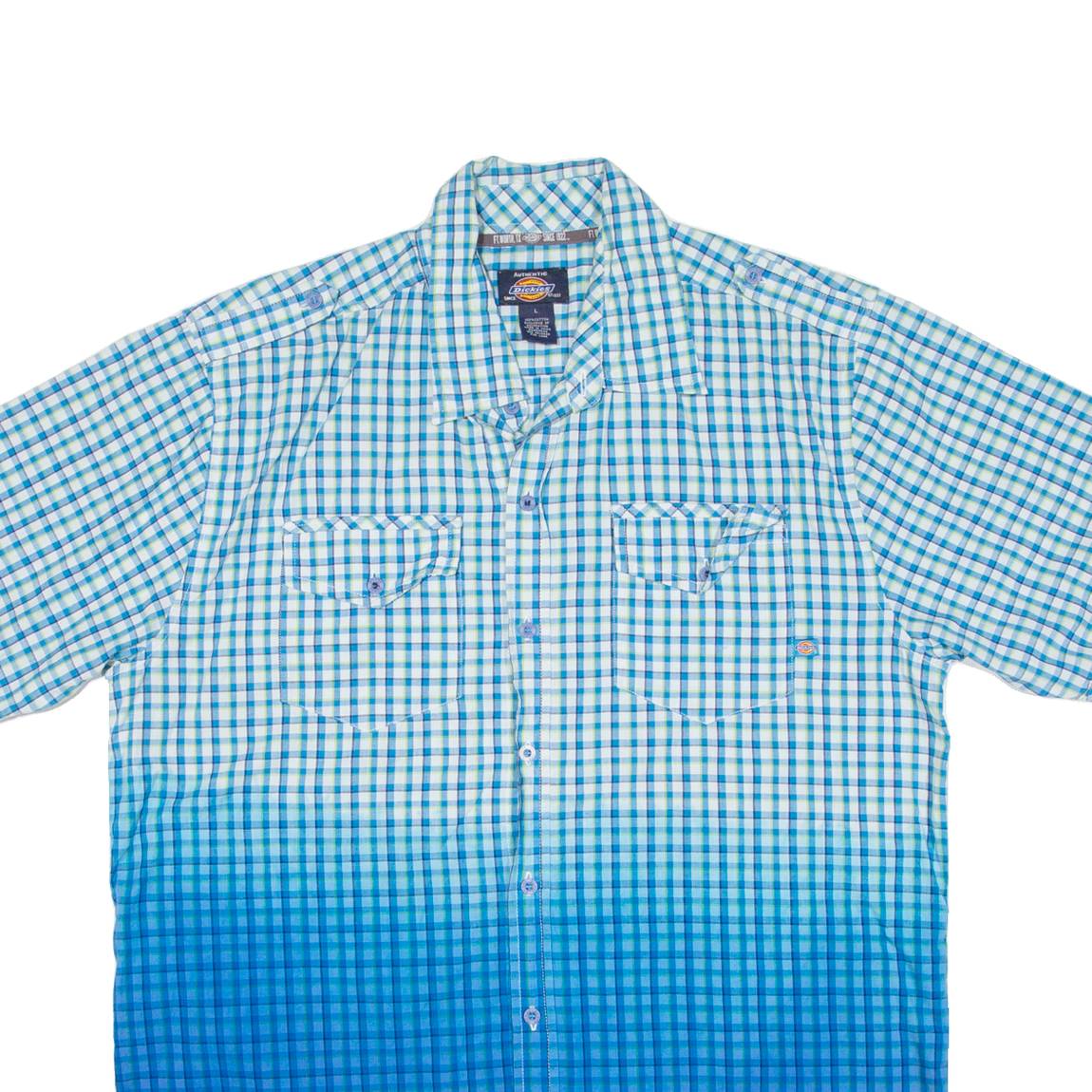 DICKIES Mens Shirt Blue Check L