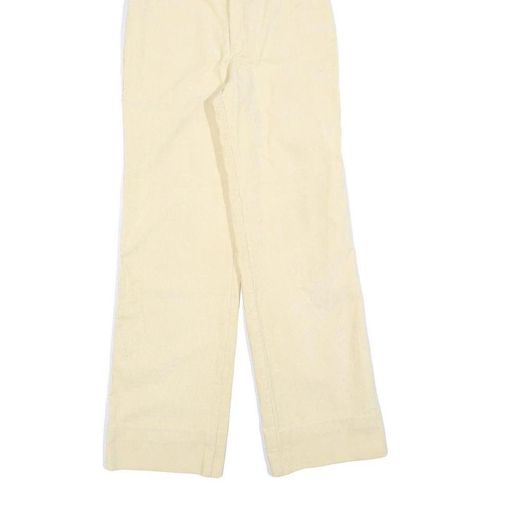 JUST Girls Cotton Blend Cream Relaxed Straight Trousers W24 L28 Suspender Zip