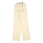 JUST Girls Cotton Blend Cream Relaxed Straight Trousers W24 L28 Suspender Zip