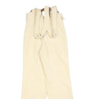 JUST Girls Cotton Blend Cream Relaxed Straight Trousers W24 L28 Suspender Zip