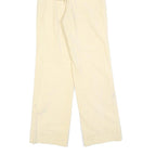 JUST Girls Cotton Blend Cream Relaxed Straight Trousers W24 L28 Suspender Zip