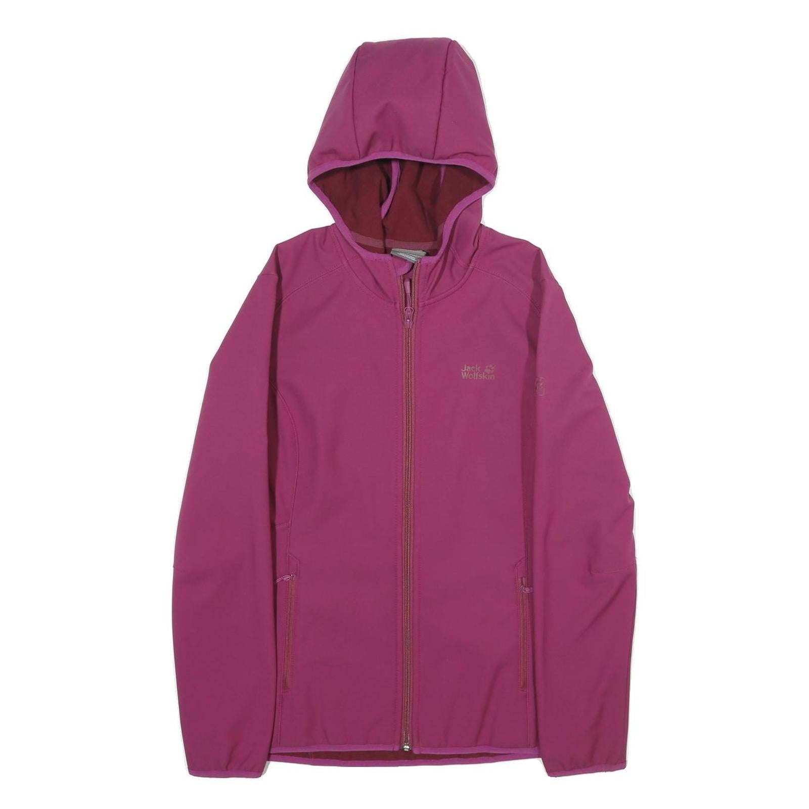 JACK WOLFSKIN Womens Purple Jacket S Polyester Outdoor Hooded Zip Plain