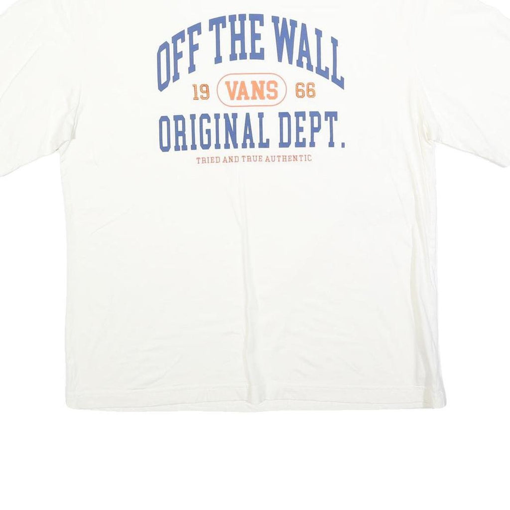 VANS Mens White Off The Wall Original Dept. Graphic T-Shirt M Short Sleeve Crew