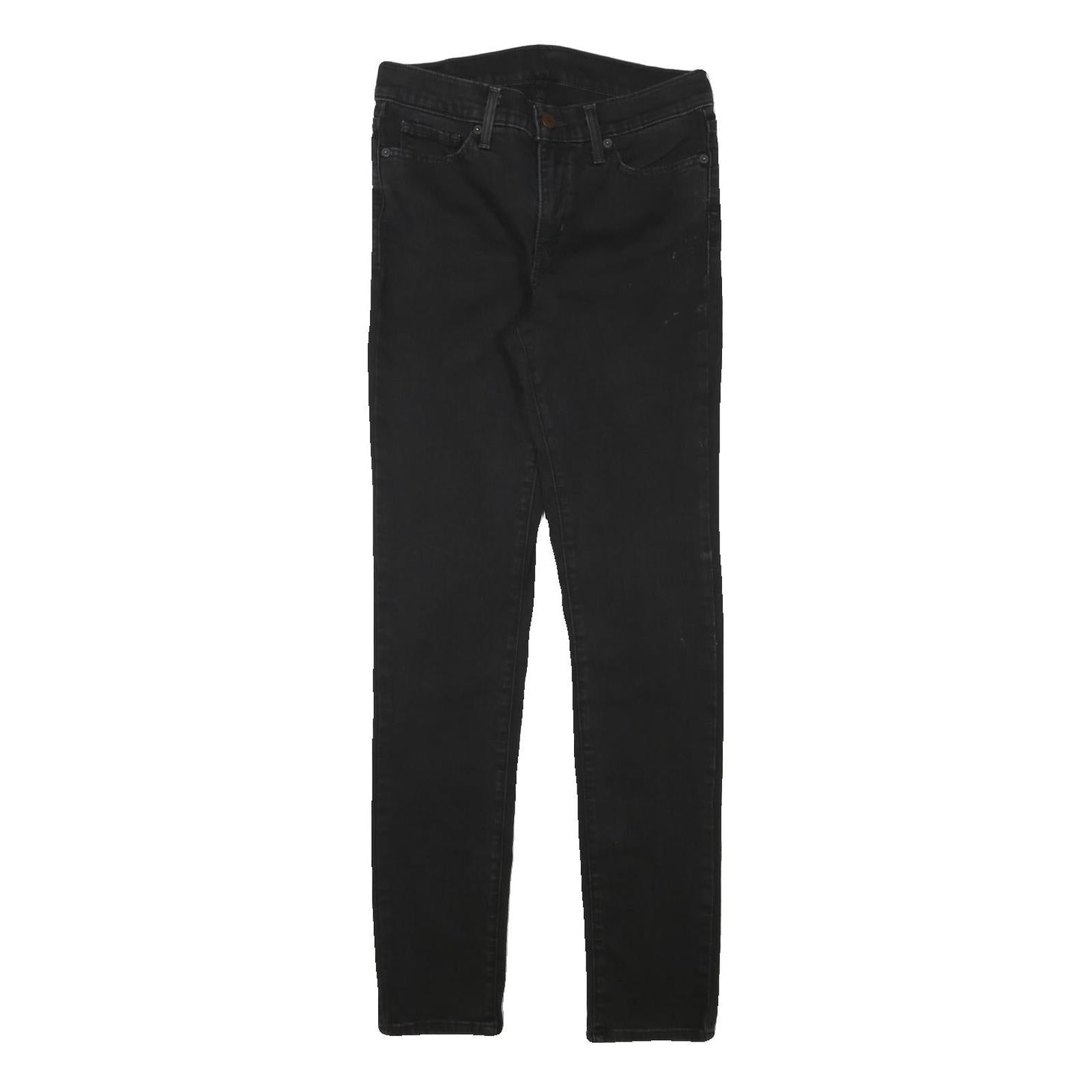 LEVI'S Womens Slim Black Skinny Denim Jeans W28 L31 Cotton Blend Zip