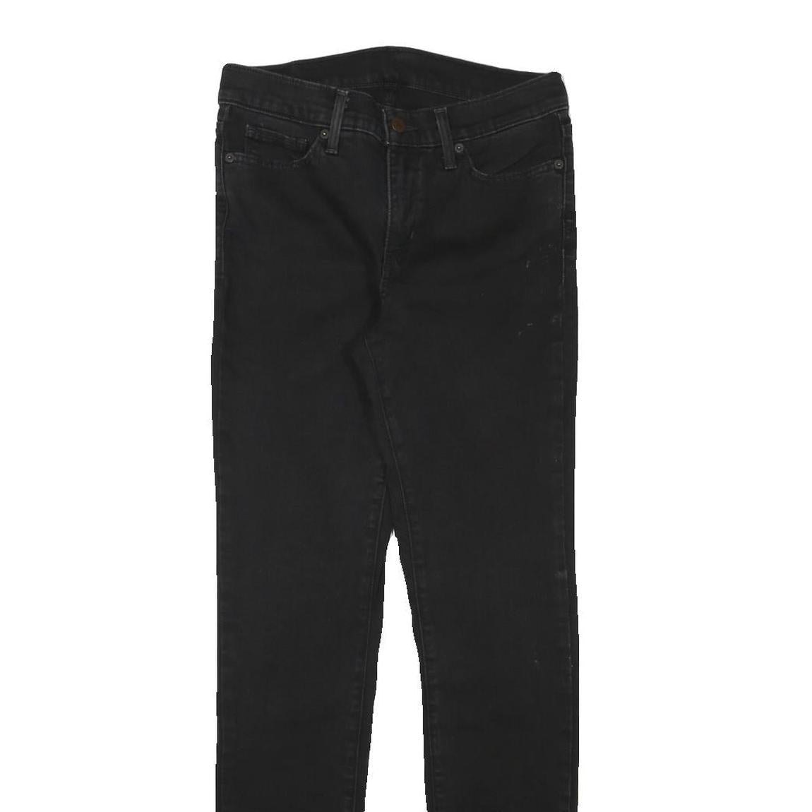LEVI'S Womens Slim Black Skinny Denim Jeans W28 L31 Cotton Blend Zip
