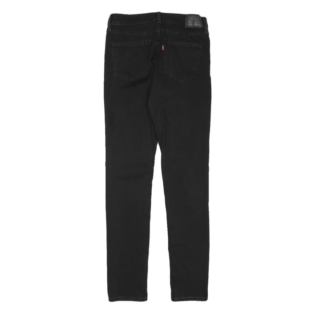 LEVI'S Womens Slim Black Skinny Denim Jeans W28 L31 Cotton Blend Zip