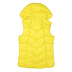 BARBOUR Womens Yellow Puffer Waistcoat UK 8 Polyester Blend Hooded Zip Casual
