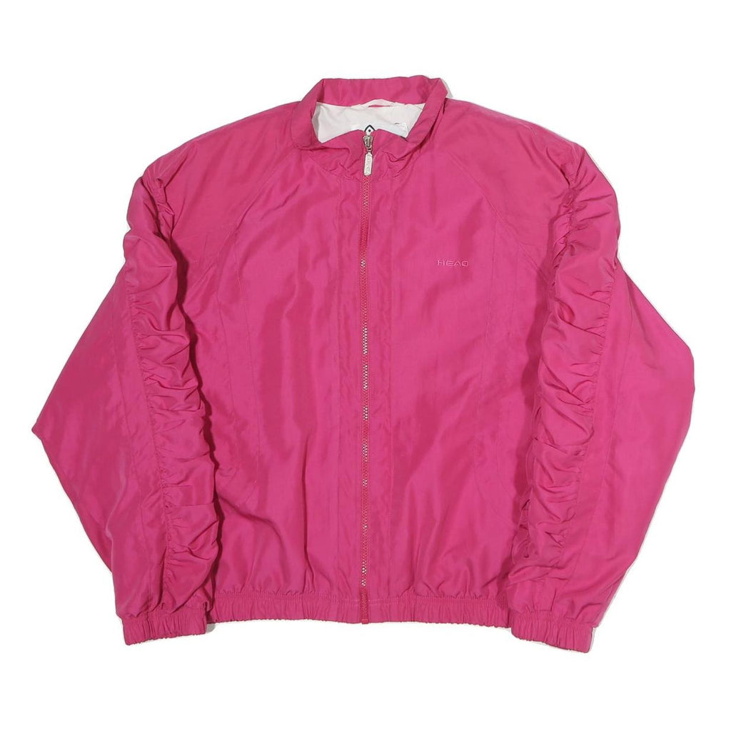 HEAD Womens Pink Jacket M Polyester Zip Plain Lightweight Sportswear