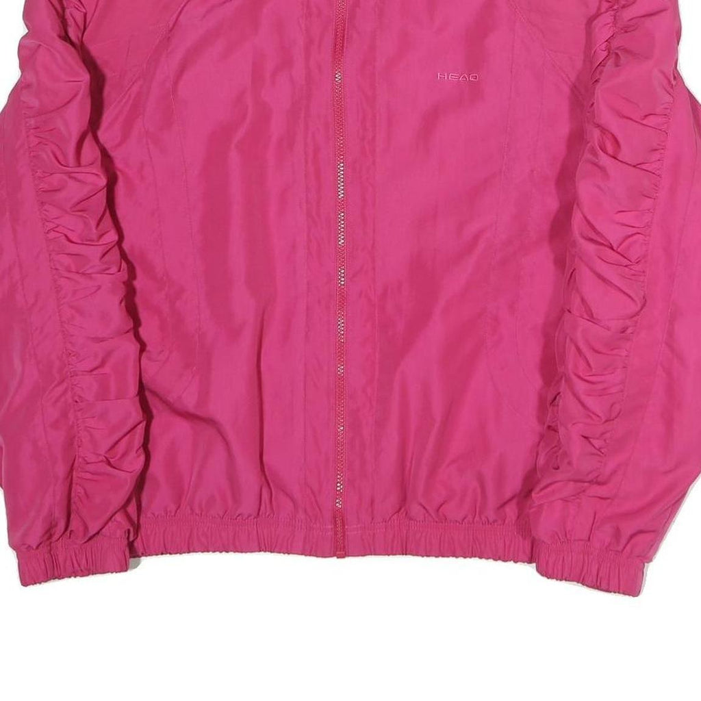 HEAD Womens Pink Jacket M Polyester Zip Plain Lightweight Sportswear