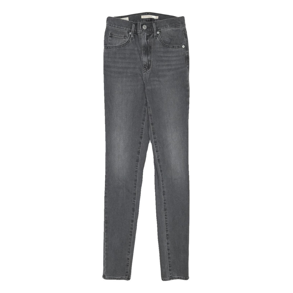 LEVI'S Womens Slim Grey Denim Slim Jeans W22 L28 Stretch Cotton Blend Zip