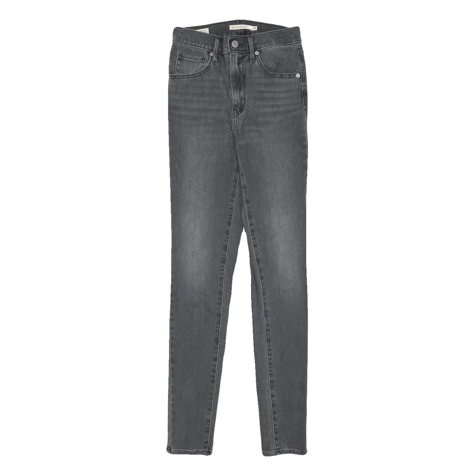 LEVI'S Womens Slim Grey Denim Slim Jeans W22 L28 Stretch Cotton Blend Zip