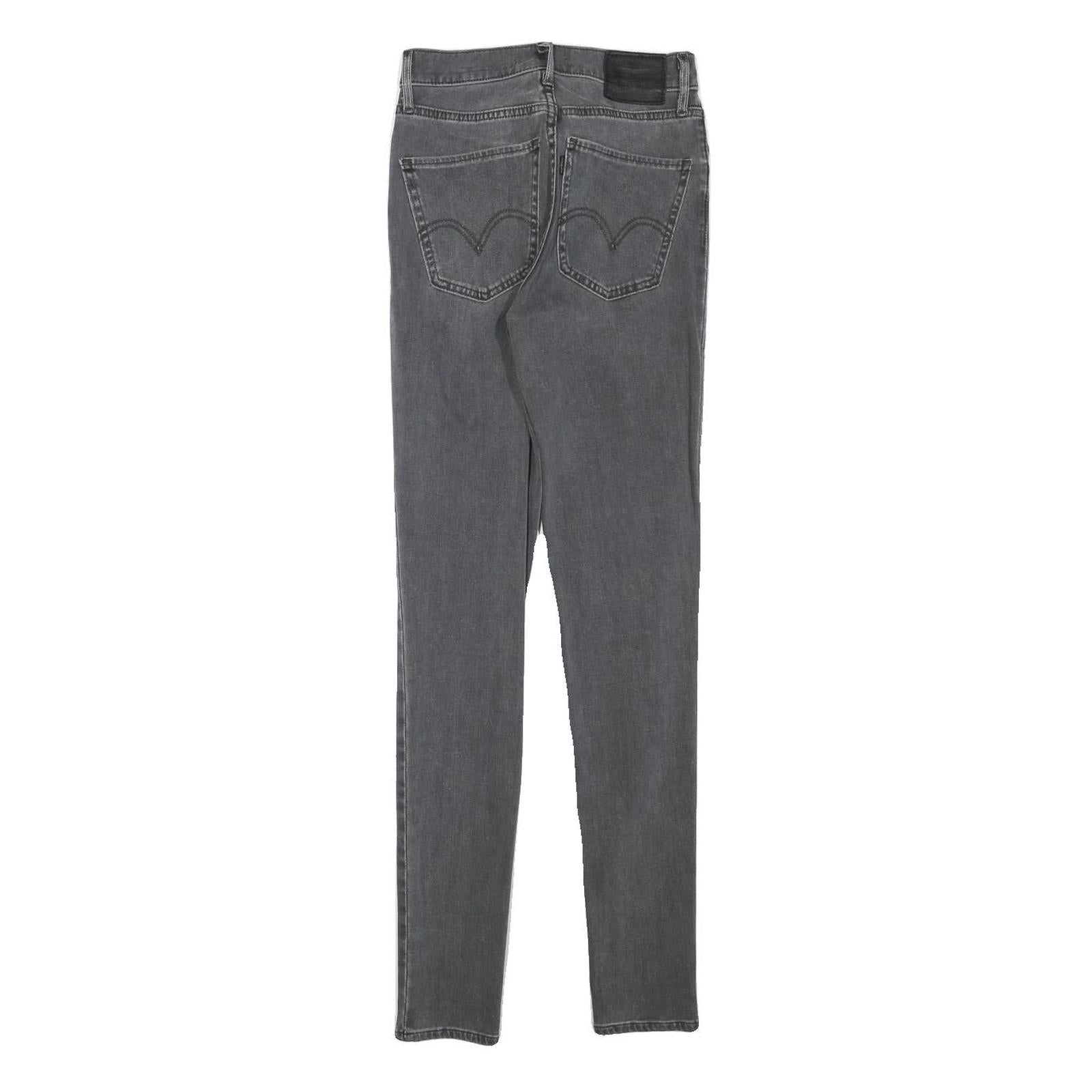 LEVI'S Womens Slim Grey Denim Slim Jeans W22 L28 Stretch Cotton Blend Zip