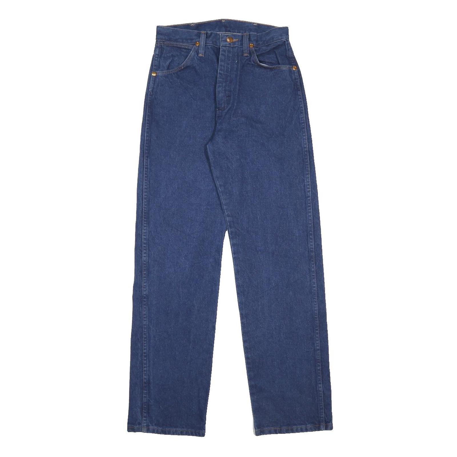 WRANGLER Womens Blue Relaxed Fit Straight Leg Denim Cotton Medium W26 L30 Zip