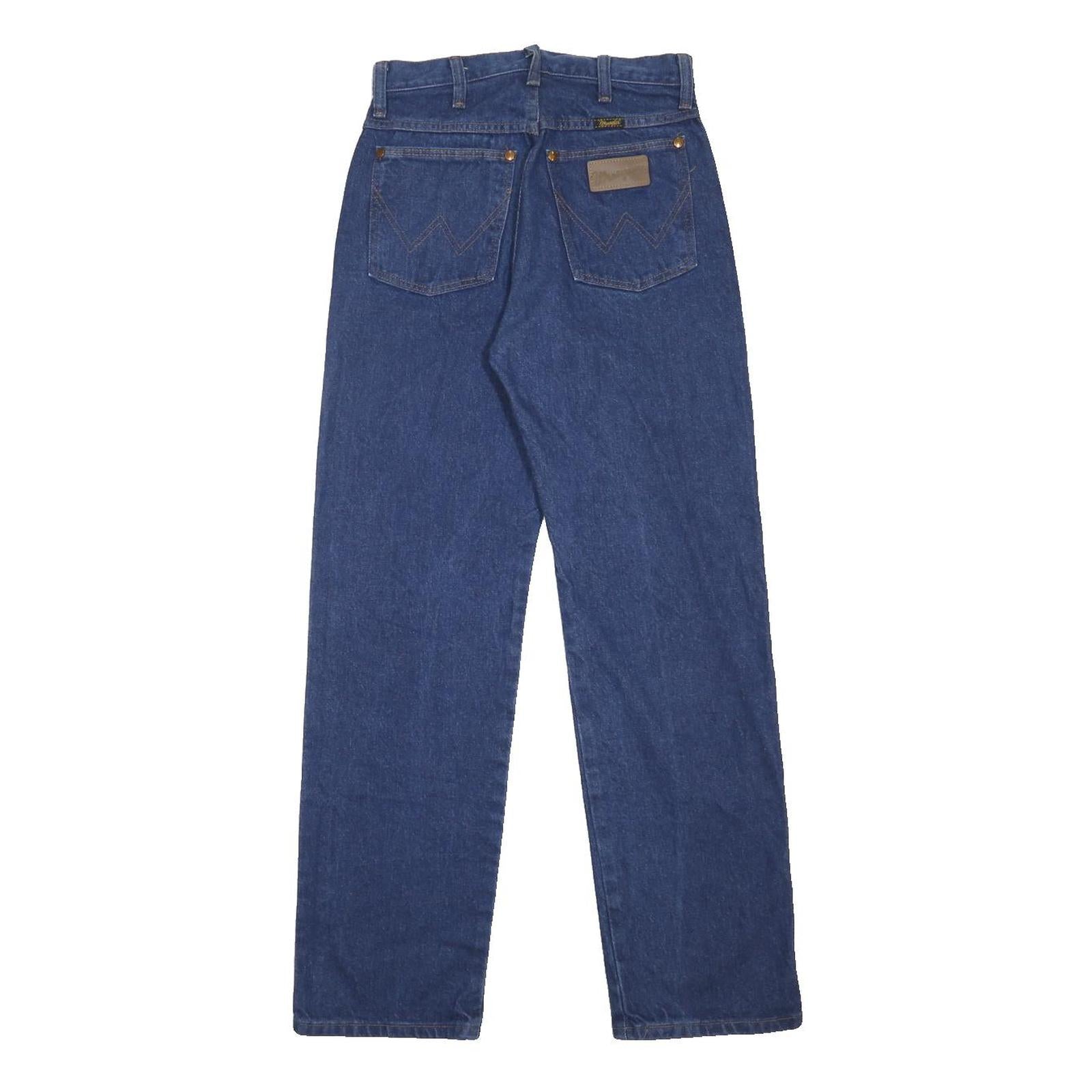 WRANGLER Womens Blue Relaxed Fit Straight Leg Denim Cotton Medium W26 L30 Zip