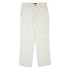 DICKIES Womens Corduroy Trousers White Regular Straight W30 L32