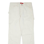 DICKIES Womens Corduroy Trousers White Regular Straight W30 L32