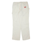 DICKIES Womens Corduroy Trousers White Regular Straight W30 L32