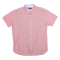 TOMMY HILFIGER Mens Red & White Stripe Shirt Cotton Blend M Casual Classic