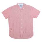 TOMMY HILFIGER Mens Red & White Stripe Shirt Cotton Blend M Casual Classic