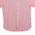 TOMMY HILFIGER Mens Red & White Stripe Shirt Cotton Blend M Casual Classic