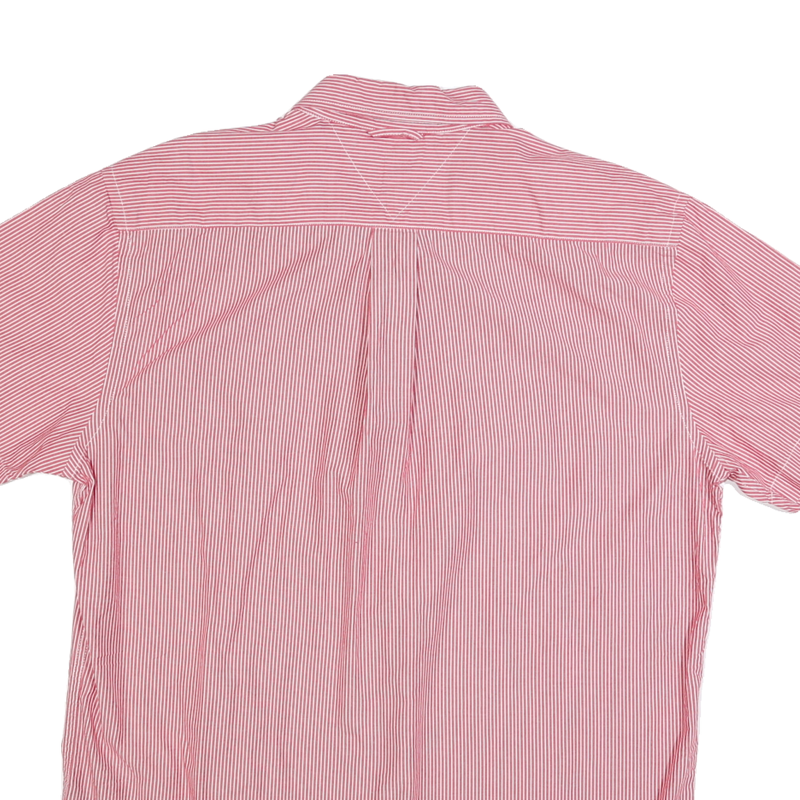 TOMMY HILFIGER Mens Red & White Stripe Shirt Cotton Blend M Casual Classic