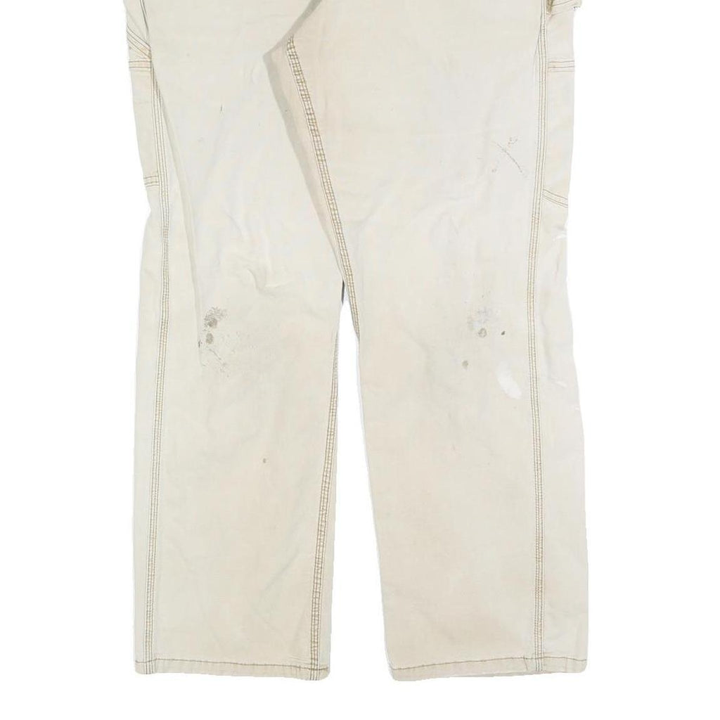 CARHARTT Womens Cotton Blend Beige Regular Straight Trousers W36 L30 Workwear