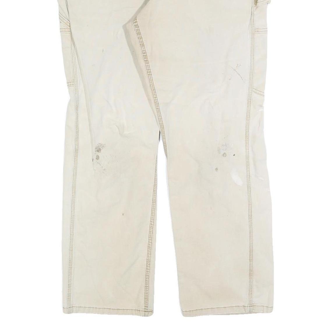 CARHARTT Womens Cotton Blend Beige Regular Straight Trousers W36 L30 Workwear