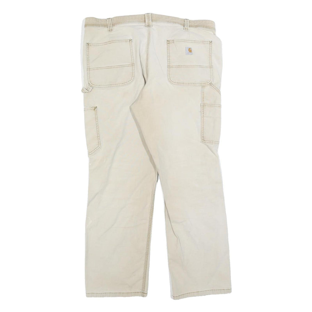 CARHARTT Womens Cotton Blend Beige Regular Straight Trousers W36 L30 Workwear