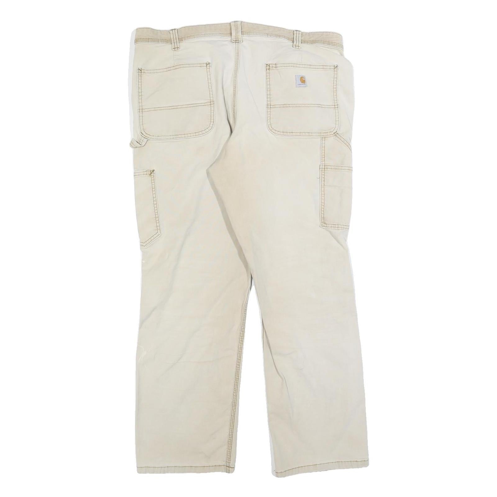 CARHARTT Womens Cotton Blend Beige Regular Straight Trousers W36 L30 Workwear