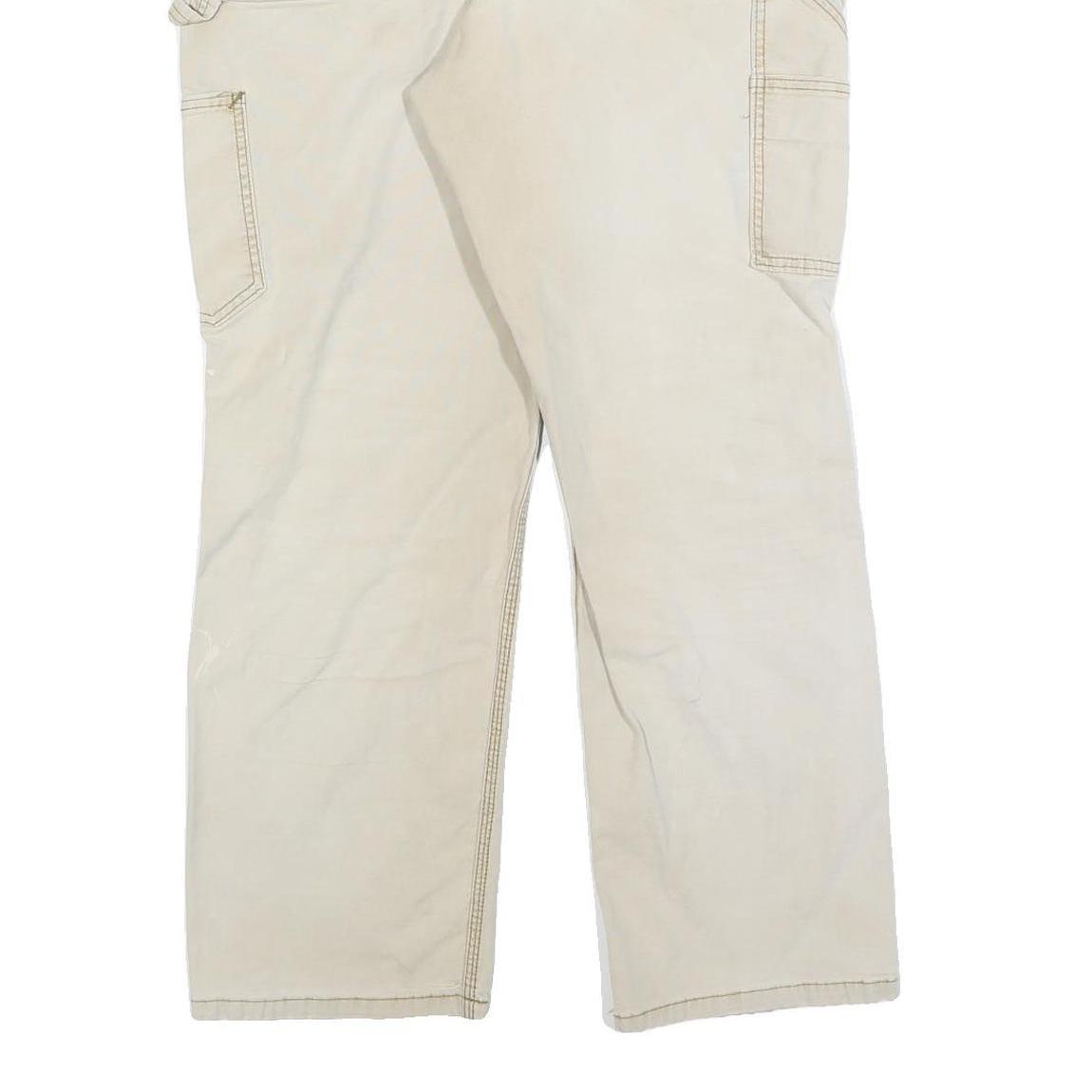 CARHARTT Womens Cotton Blend Beige Regular Straight Trousers W36 L30 Workwear