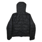 ELLESSE Womens Black Reversible Puffer Jacket UK 10 Polyester Zip Hooded Plain