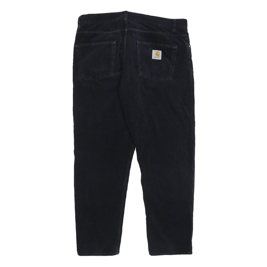 CARHARTT WIP Mens Cotton Slim Black Corduroy Trousers W33 L29 Comfortable