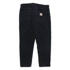 CARHARTT WIP Mens Cotton Slim Black Corduroy Trousers W33 L29 Comfortable