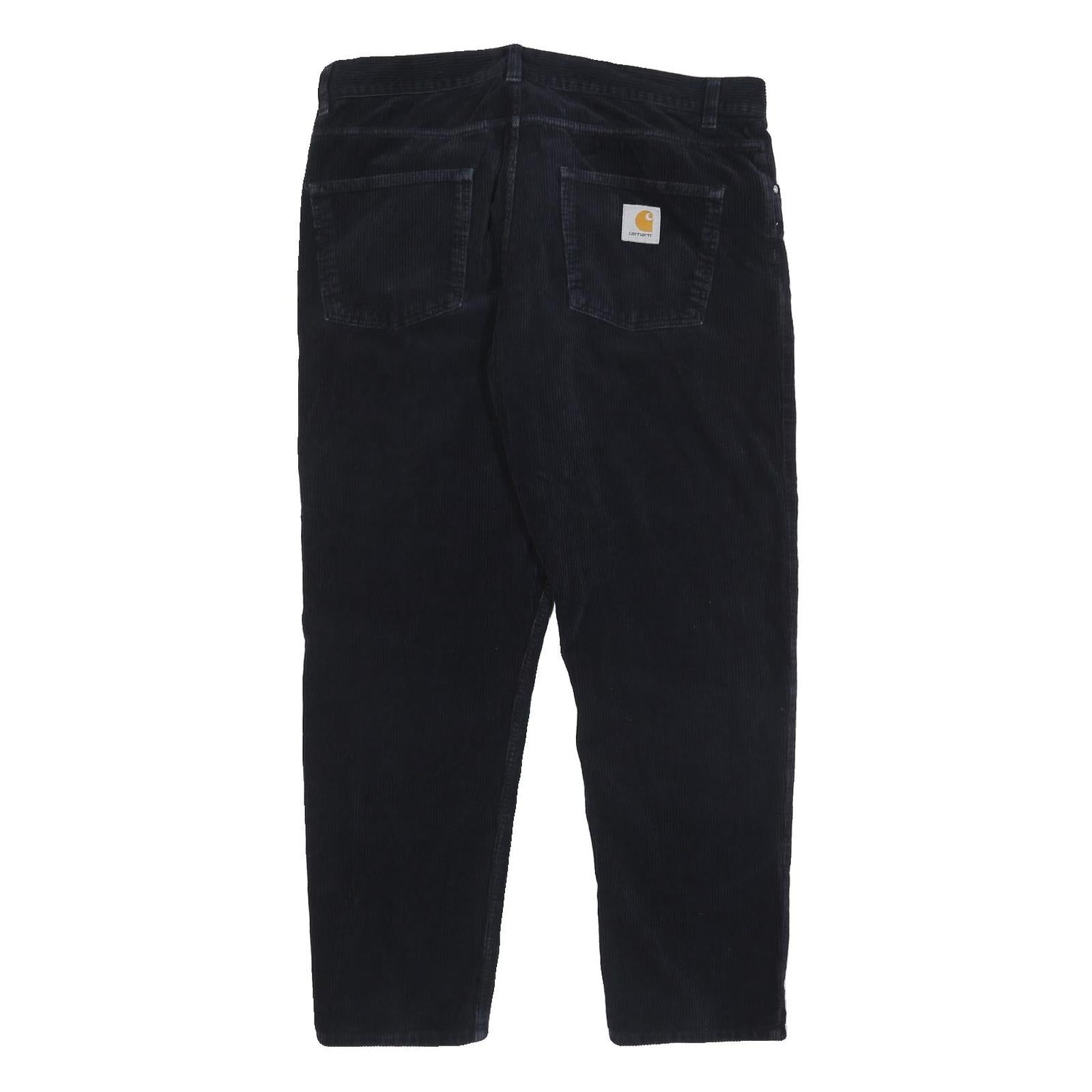 CARHARTT WIP Mens Cotton Slim Black Corduroy Trousers W33 L29 Comfortable