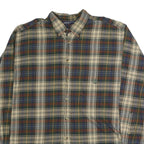 NAUTICA Mens Blue Beige Green Plaid Shirt XL Button-Down Long Sleeve Cotton