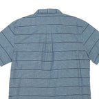 LEVI'S Mens Blue & Navy Striped Casual Shirt L Button Short Sleeve Cotton Blend