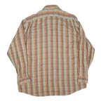 LACOSTE Mens Beige & Orange Check Shirt 2XL Cotton Blend Casual Wear