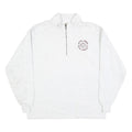 LEE Mens White 1/4 Zip Sweatshirt M Cotton Blend Casual Pullover
