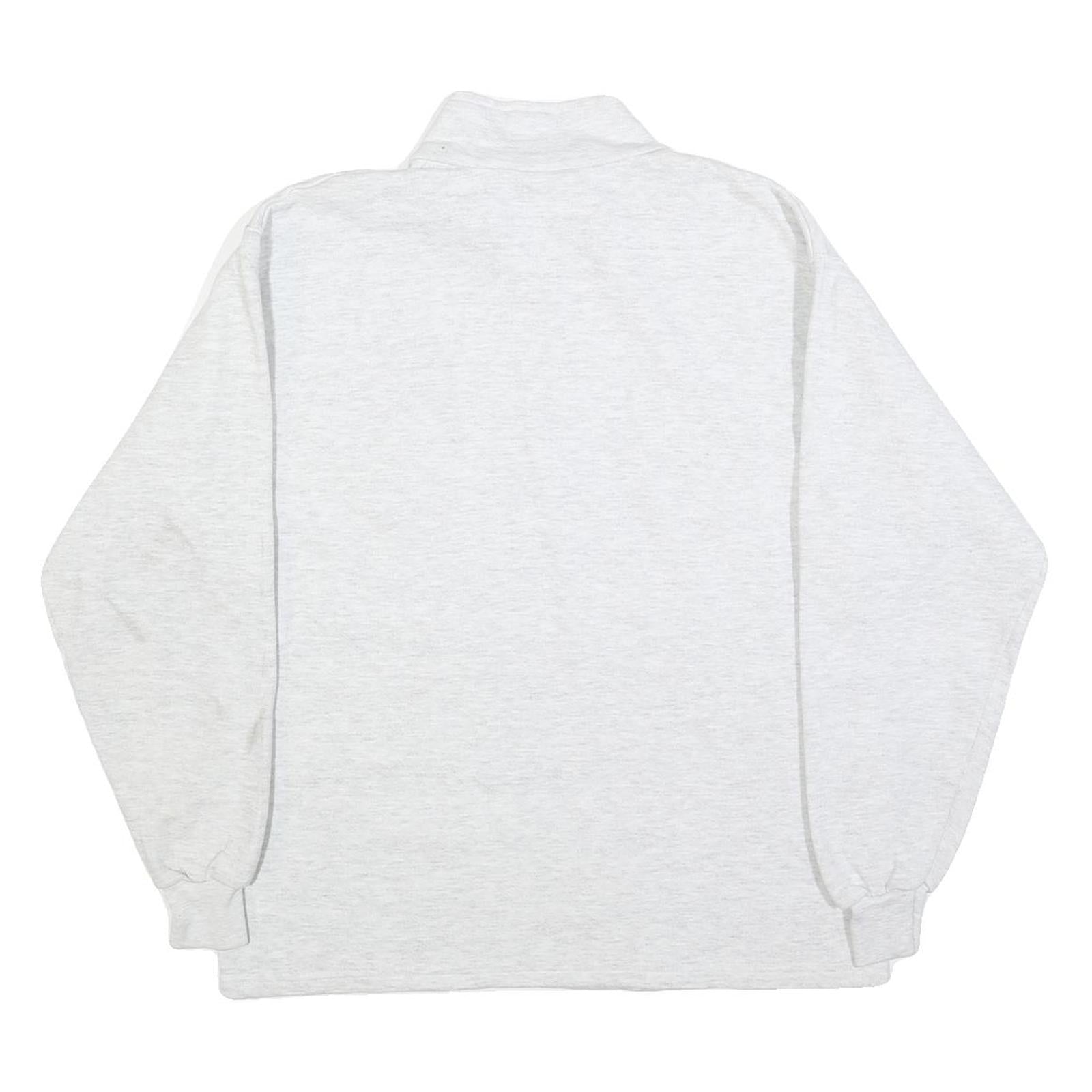 LEE Mens White 1/4 Zip Sweatshirt M Cotton Blend Casual Pullover