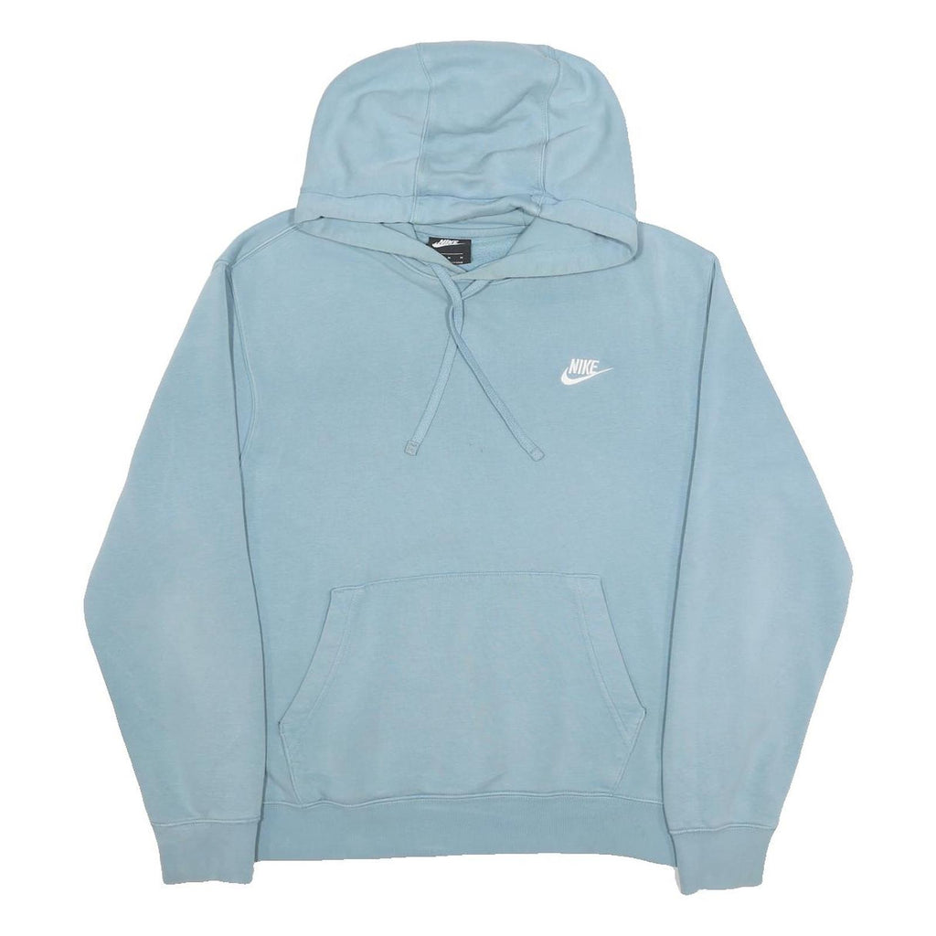 NIKE Womens Blue Pullover Hoodie M Cotton Blend Comfort Casual