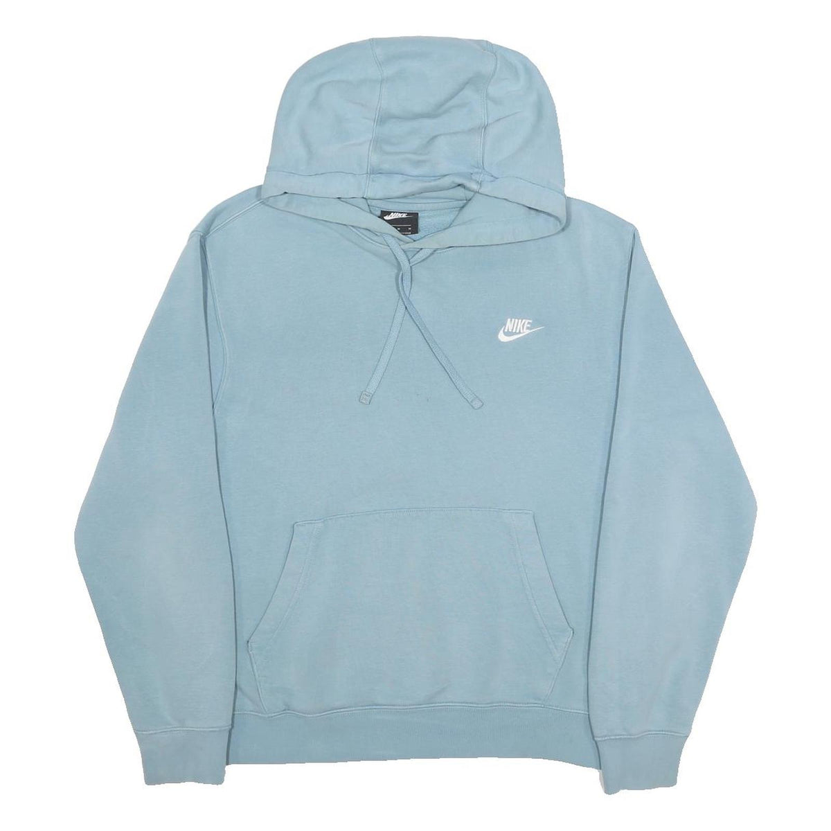 NIKE Womens Blue Pullover Hoodie M Cotton Blend Comfort Casual