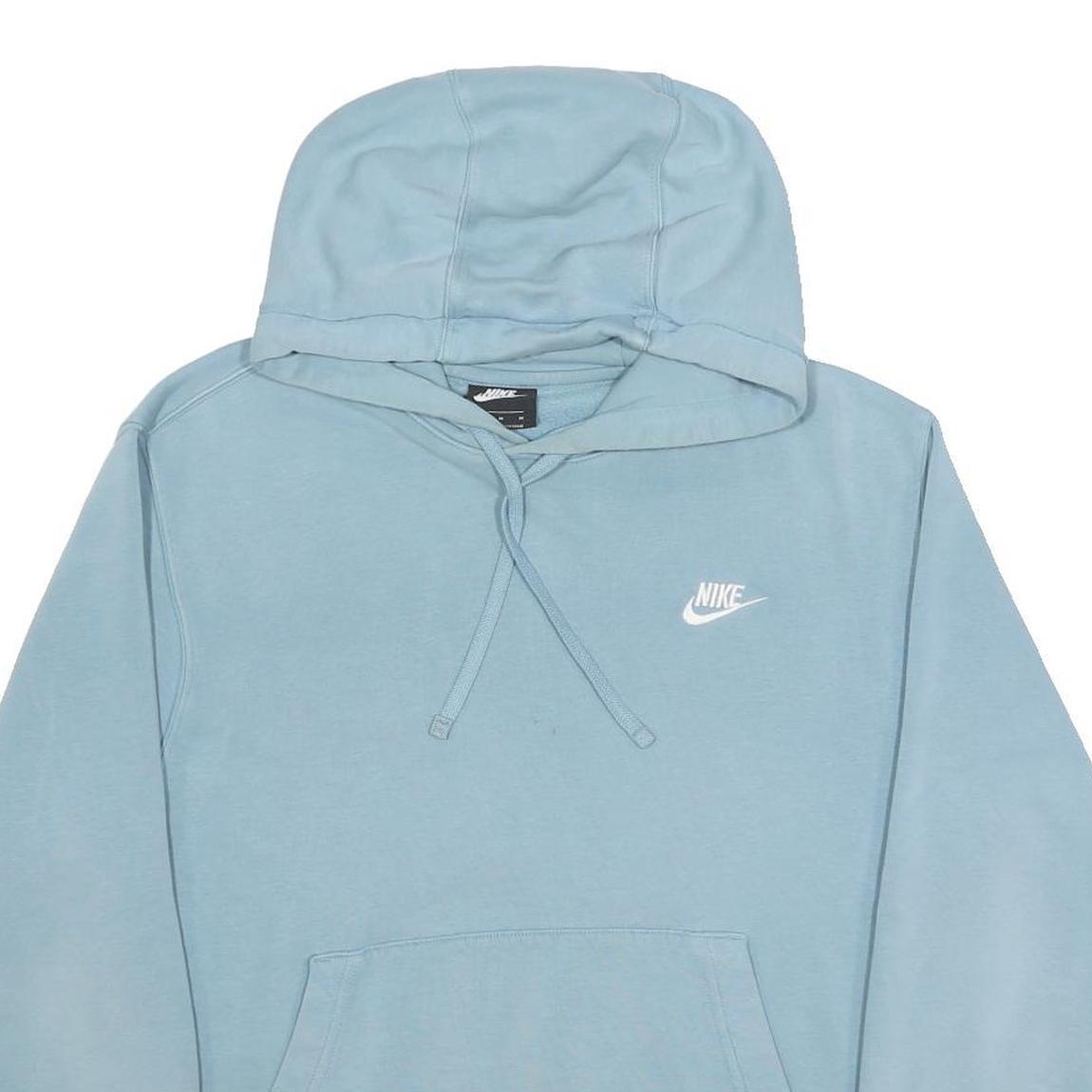 NIKE Womens Blue Pullover Hoodie M Cotton Blend Comfort Casual