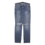 LEVI'S 511 Slim Mens Jeans Blue Slim Straight Denim Medium W30 L32 Distressed