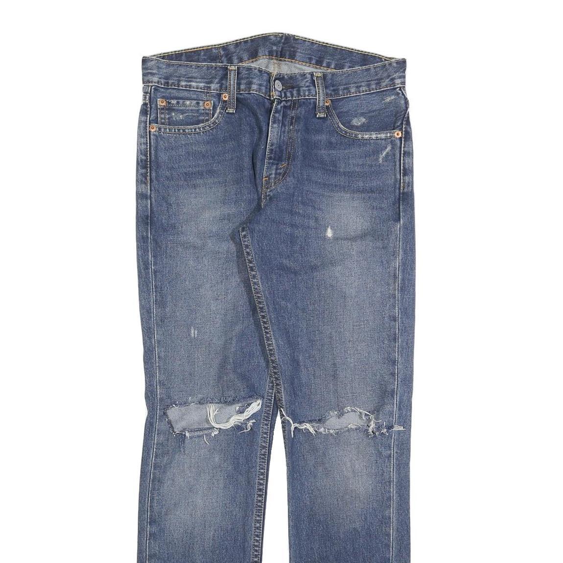 LEVI'S 511 Slim Mens Jeans Blue Slim Straight Denim Medium W30 L32 Distressed