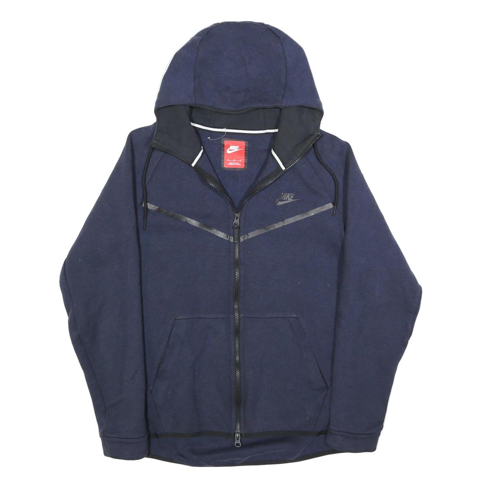 NIKE Mens Navy Blue Full Zip Hoodie M Sportswear Casual Lightweight