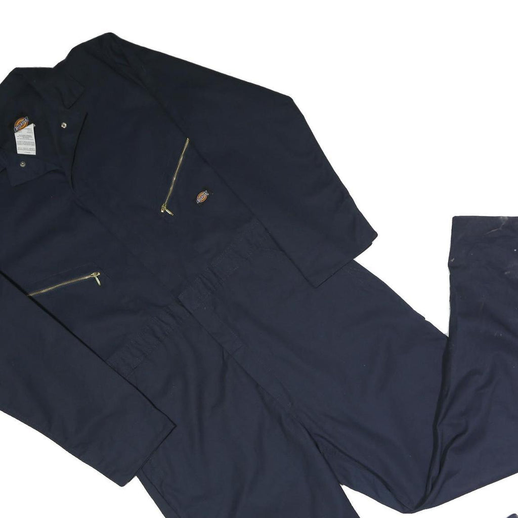 DICKIES Mens Navy Blue Dungarees Regular Polyester Blend L W40 L32 Workwear