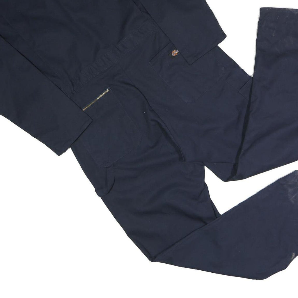 DICKIES Mens Navy Blue Dungarees Regular Polyester Blend L W40 L32 Workwear
