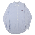 RALPH LAUREN Mens Blue Striped Cotton Blend Shirt XL Classic Button-Down Casual