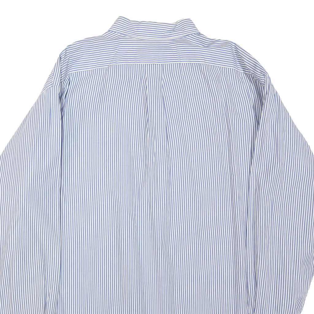 RALPH LAUREN Mens Blue Striped Cotton Blend Shirt XL Classic Button-Down Casual
